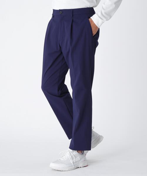 【ネイビー】全方向ストレッチコットンライクツイルワンタックテーパードパンツ <NATIVE> (MENS) PING APPAREL｜全方向ストレッチコットンライクツイルワンタック
