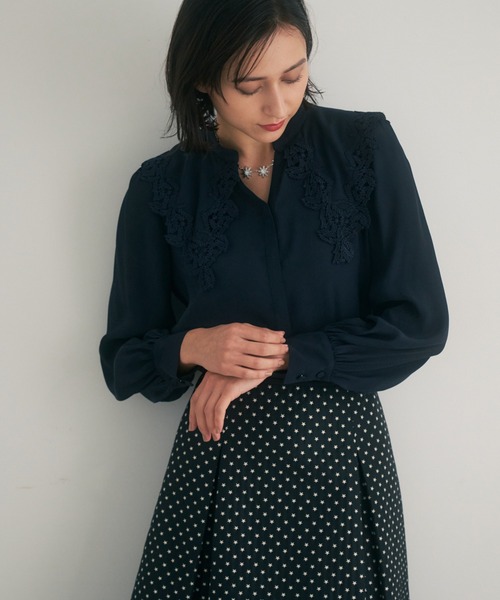 ANAYI / 長袖ブラウス/38/ポリエステル/BLK/102327-13-050-95-380 ANAYI（アナイ） 長袖ブラウス 38 ホワイト レディース : ZOZOTOWN