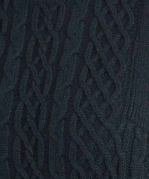 grove（グローブ） ワンピース 一枚で華やぐ、袖布帛ケーブルニット