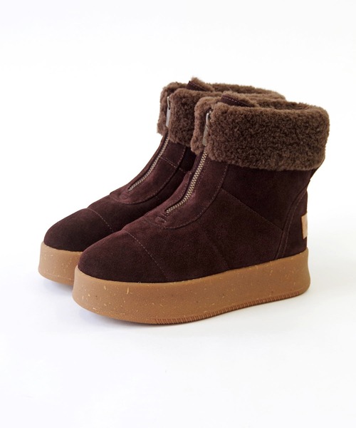 Minnetonka（ミネトンカ） ブーツ 25M04 厚底フロントジップボアブーツ