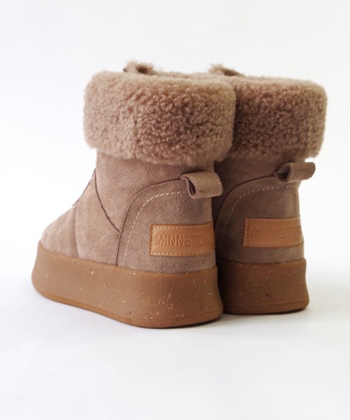 Minnetonka（ミネトンカ） ブーツ 25M04 厚底フロントジップボアブーツ
