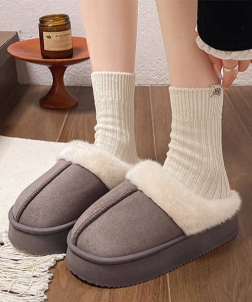 スリッポン もこもこボアムートンスリッポンシューズ レディース