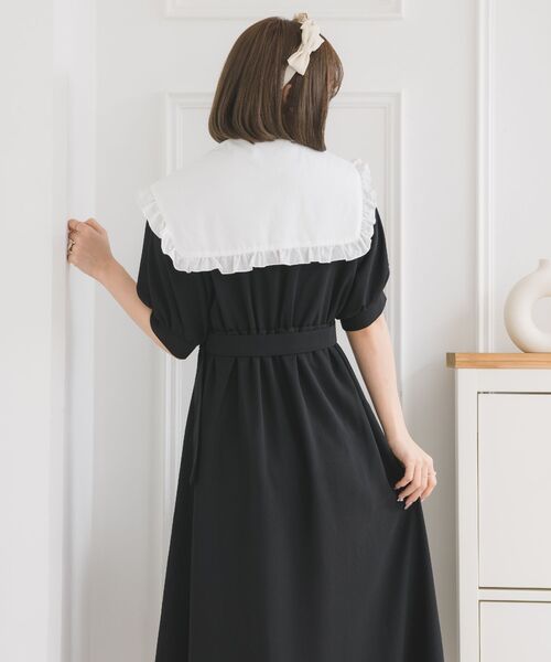 「ems excite」 半袖ワンピース FREE ブラック レディース_画像6