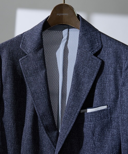 【美品】DESIGNWORKS セットアップ　メッシュ　ネイビー L相当　伸縮性 DESIGNWORKS（デザインワークス） セットアップ メッシュジャケット