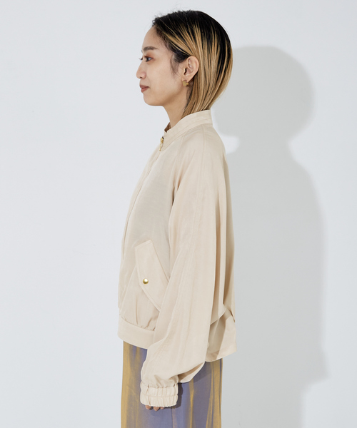 「NOMINE」 ブルゾン フリー グレイッシュベージュ レディース_画像4