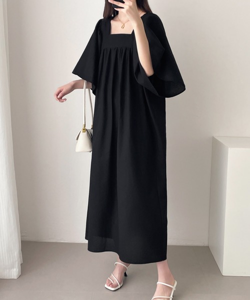 「emi+」 半袖ワンピース X-LARGE ベージュ レディース_画像4