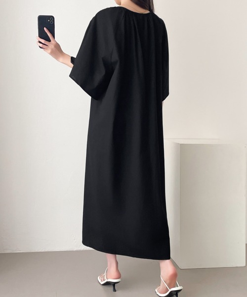 「emi+」 半袖ワンピース X-LARGE ベージュ レディース_画像6