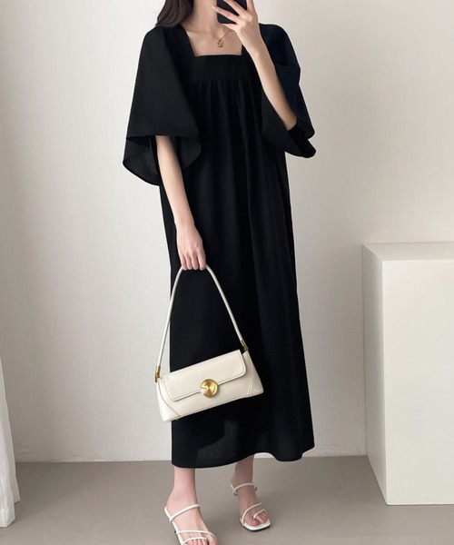 「emi+」 半袖ワンピース X-LARGE ベージュ レディース_画像7