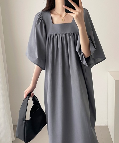 「emi+」 半袖ワンピース X-LARGE ベージュ レディース_画像8