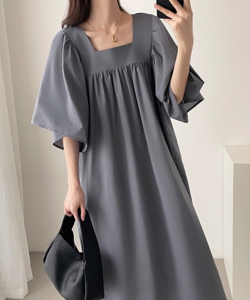 「emi+」 半袖ワンピース X-LARGE ベージュ レディース_画像9