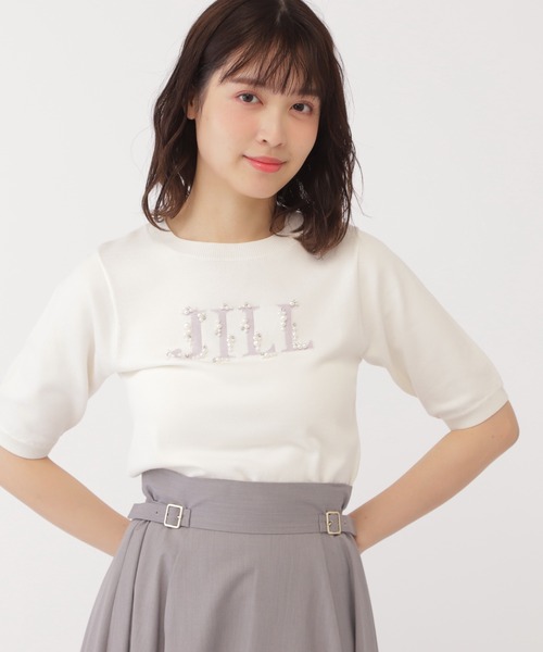 「JILL by JILL STUART」 半袖ニット FREE ネイビー レディース_画像9