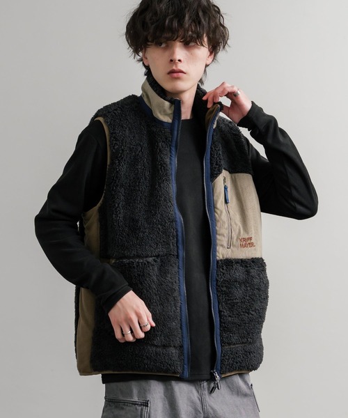 KRIFF MAYER（クリフメイヤー） ベスト ジレ スタンドネック配色切替
