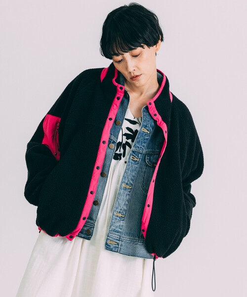 Freada（フリーダ） ブルゾン アウター 配色 フリースジャケット