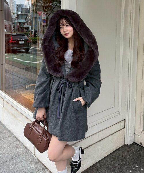 continuer de NICE CLAUP ノーカラーコート コート 「デート・推し活に