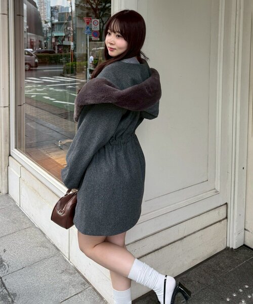 continuer de NICE CLAUP ノーカラーコート コート 「デート・推し活に