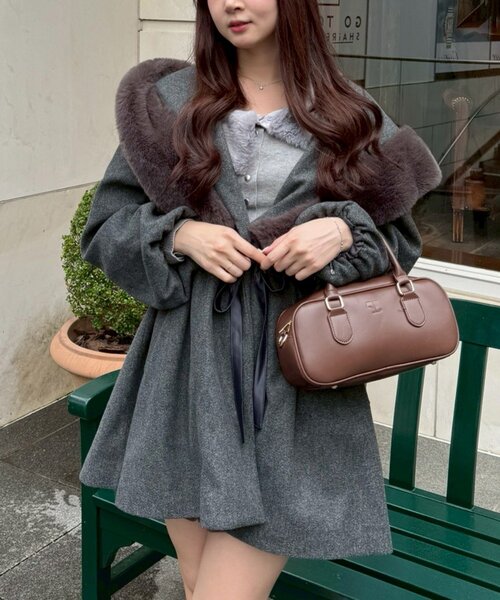 continuer de NICE CLAUP ノーカラーコート コート 「デート・推し活に