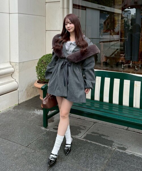 continuer de NICE CLAUP ノーカラーコート コート 「デート・推し活に