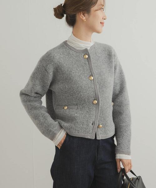 URBAN RESEARCH DOORS グレー USAコットン カーディガン URBAN RESEARCH DOORS（アーバンリサーチドアーズ） カーディガン ノー