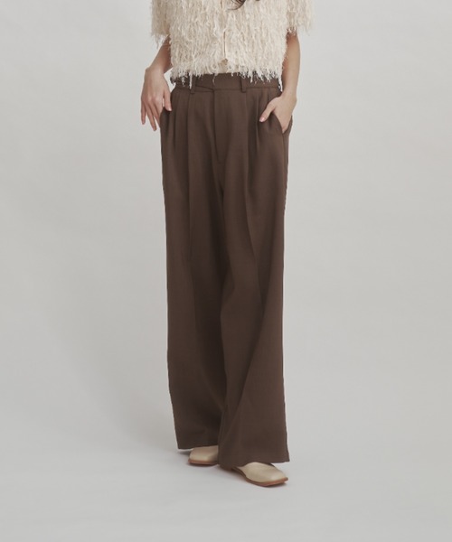 「moi tytto」 スラックス FREE ブラウン レディース_画像2