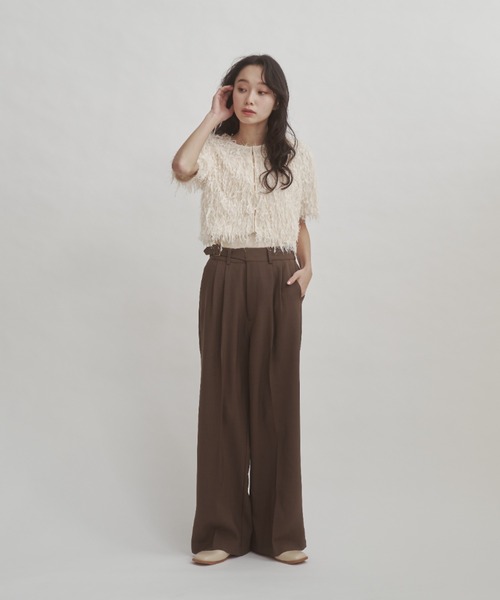 「moi tytto」 スラックス FREE ブラウン レディース_画像3