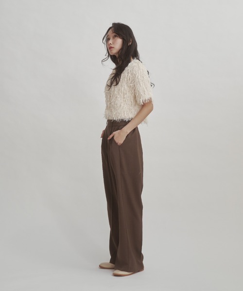 「moi tytto」 スラックス FREE ブラウン レディース_画像4