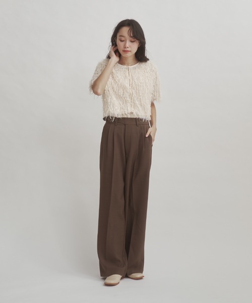 「moi tytto」 スラックス FREE ブラウン レディース_画像9