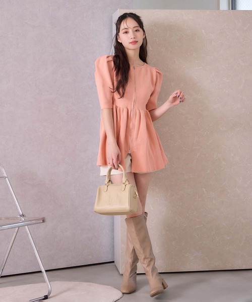 「one after another NICE CLAUP」 半袖ニット FREE オフホワイト レディース_画像2