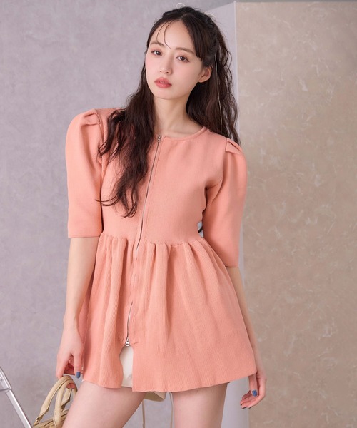 「one after another NICE CLAUP」 半袖ニット FREE オフホワイト レディース_画像4