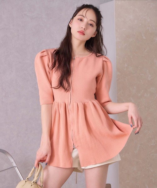 「one after another NICE CLAUP」 半袖ニット FREE オフホワイト レディース_画像5