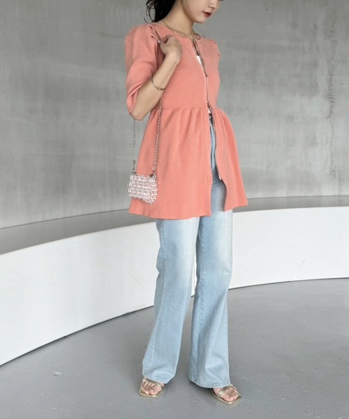 「one after another NICE CLAUP」 半袖ニット FREE オフホワイト レディース_画像9