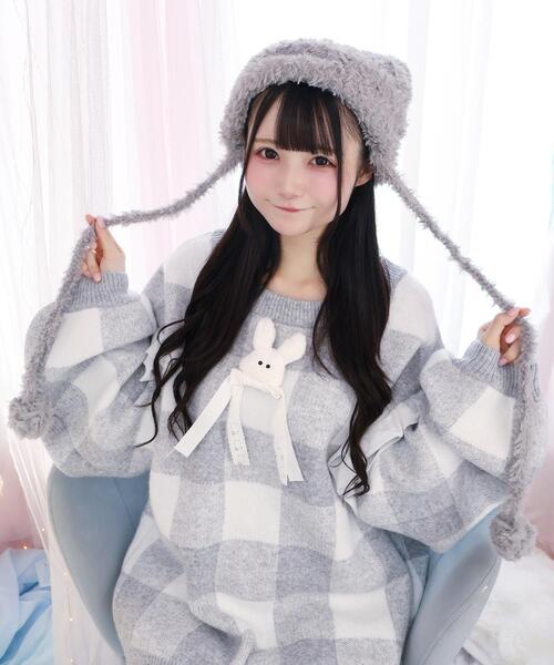 Whinny ニット帽 ニットキャップ Whinny/しらたまねこパンチ帽