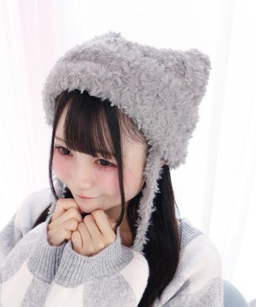 専用♡ 猫耳☆ニット帽 綿トレーナー 白15枚 Whinny ニット帽 ニットキャップ Whinny/「2025秋冬新作♪」しらたま