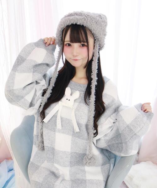 Whinny ニット帽 ニットキャップ Whinny/しらたまねこパンチ帽