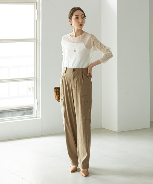 「NOBLE」 パンツ 36 ベージュ レディース_画像9