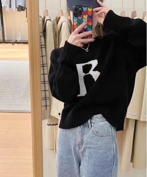 「SpRay」 長袖ニット FREE アイボリー レディース_画像2