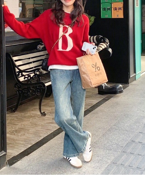 「SpRay」 長袖ニット FREE アイボリー レディース_画像3