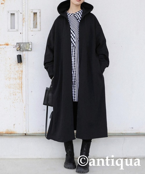 新品タグ付き　アンティカ　コート antiqua（アンティカ） コート FREE ブラック レディース : ZOZOTOWN