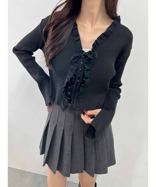 スーパービューティー⭐️フリルリボンが可愛いカーディガン　44 楽天市場】【アウトレット 50％OFF】スーパービューティー Super