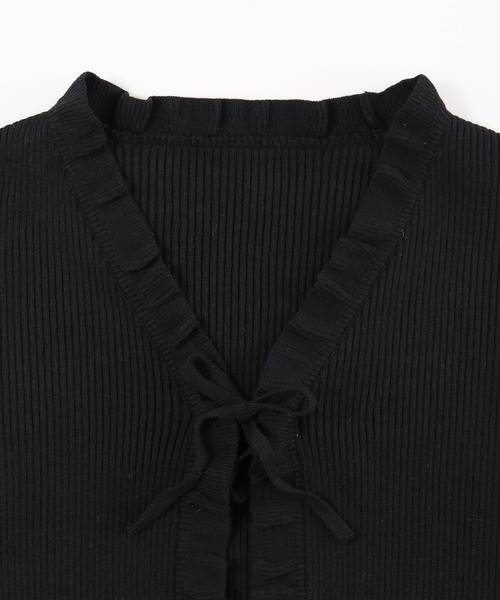 カーディガン フリルリボンニットカーディガン レディース : ZOZOTOWN