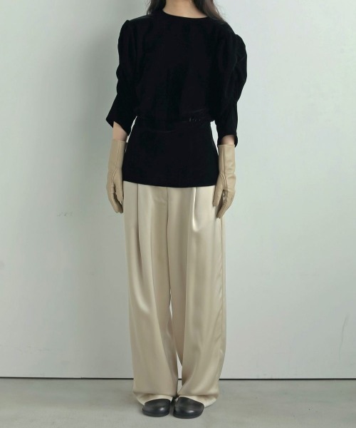 anuke（アンヌーク） anuke Velour Gather Blouse レディース