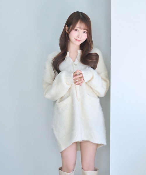 【美品】Rosé Muse ロゼミューズ shaggy big cardigan Rose Muse（ロゼミューズ） カーディガン Shaggy knit cardie