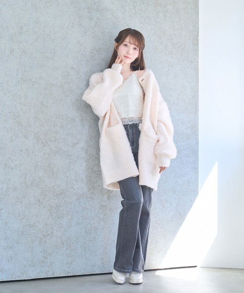 Rose Muse カーディガン Shaggy knit cardie レディース : ZOZOTOWN