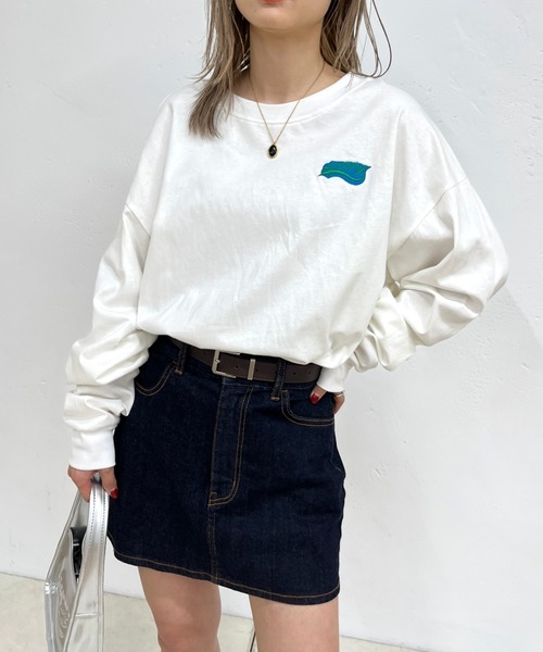 「WHO'S WHO gallery」 「slopoy」長袖カットソー FREE ブラック レディース_画像5