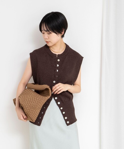 NOLLEY'S（ノーリーズ） ベスト ジレ 「手洗い可能」ペーパーヤーン