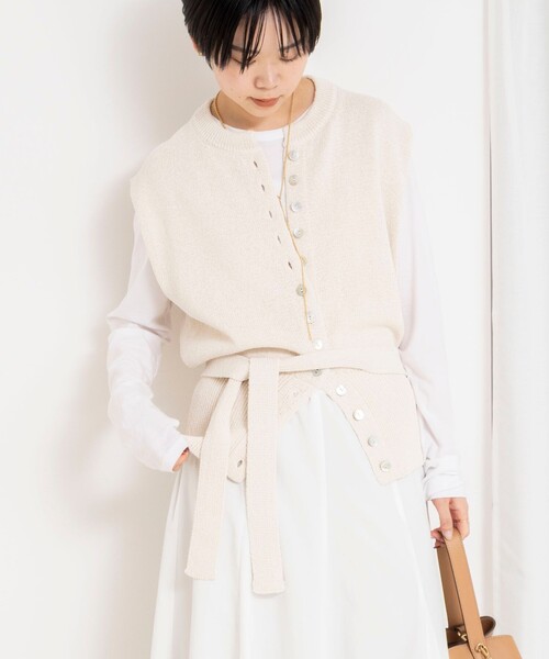 NOLLEY'S（ノーリーズ） ベスト ジレ 「手洗い可能」ペーパーヤーン