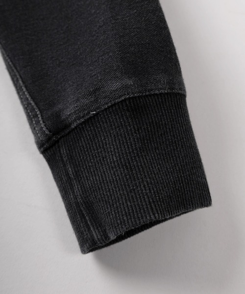 パーカー 「84」ウォッシュ加工 カットデニム ストレッチ ジップ