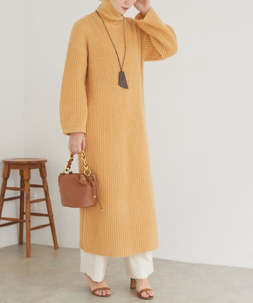 「DOUX ARCHIVES」 ニットワンピース FREE イエロー レディース_画像6