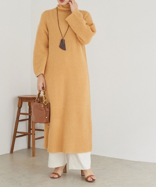 「DOUX ARCHIVES」 ニットワンピース FREE イエロー レディース_画像8