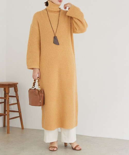 「DOUX ARCHIVES」 ニットワンピース FREE イエロー レディース_画像9