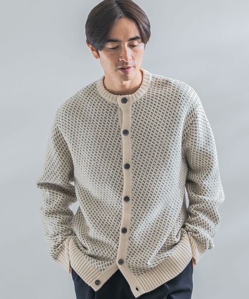 「URBAN RESEARCH ROSSO MEN」 ニットカーディガン LARGE ネイビー メンズ_画像3